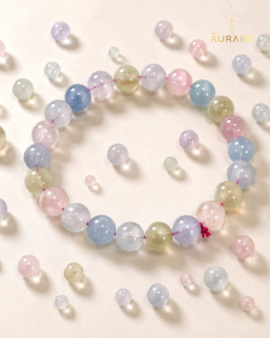 Premium Morganite Natural Stone Spiritual Healing Pastel Bracelet