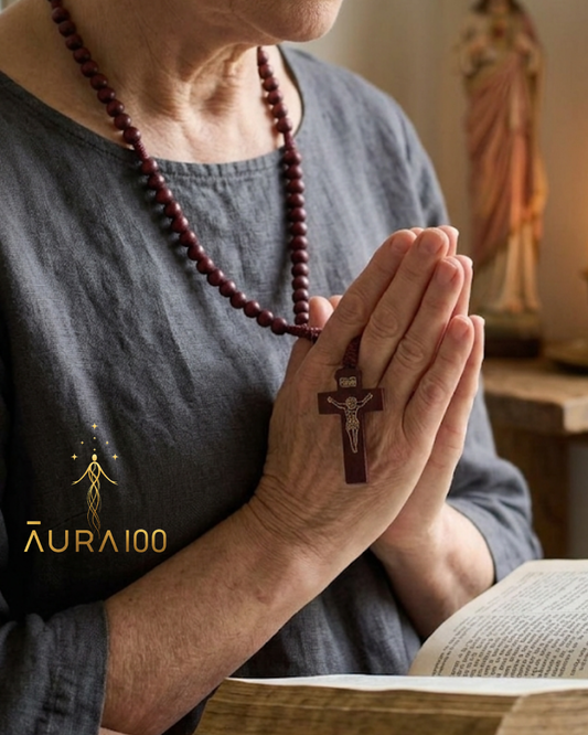 Deep Burgundy Wooden Rosary