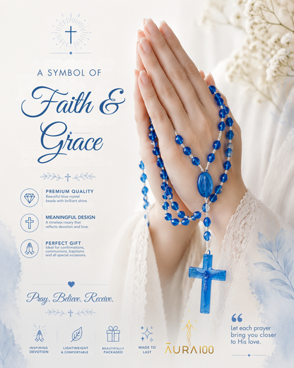 Sapphire Blue Crystal Rosary