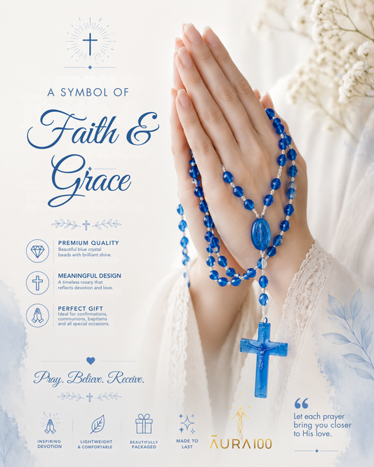 Sapphire Blue Crystal Rosary