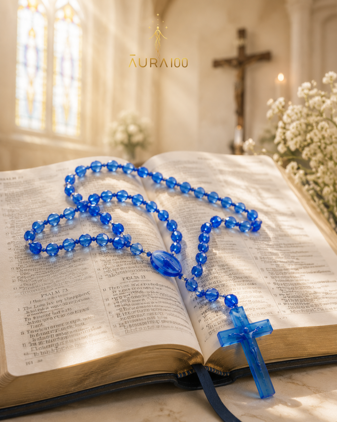 Sapphire Blue Crystal Rosary