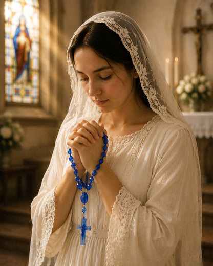 Sapphire Blue Crystal Rosary