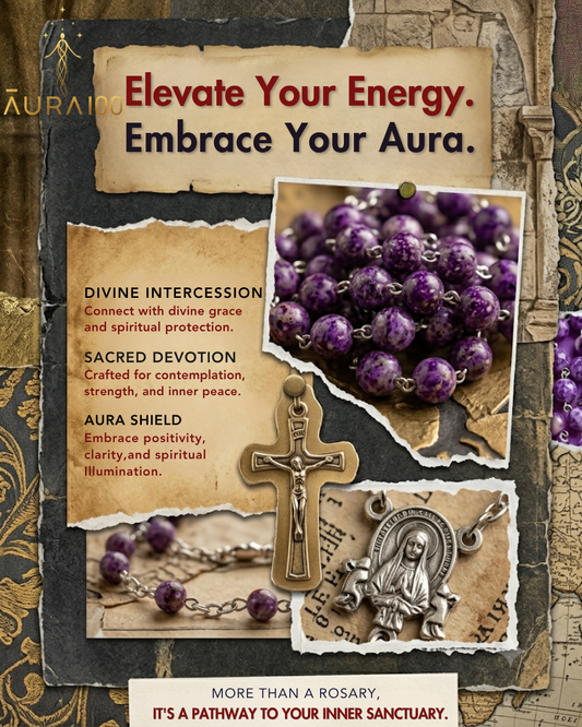 Amethyst Purple Marbled Rosary