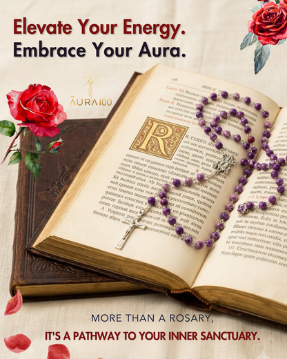 Amethyst Purple Marbled Rosary