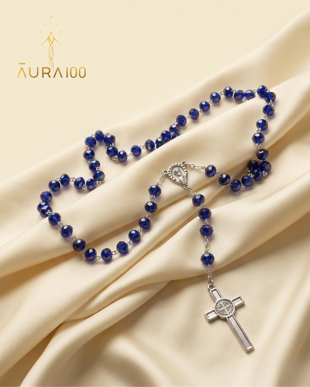 Royal Blue Faceted Crystal Rosary