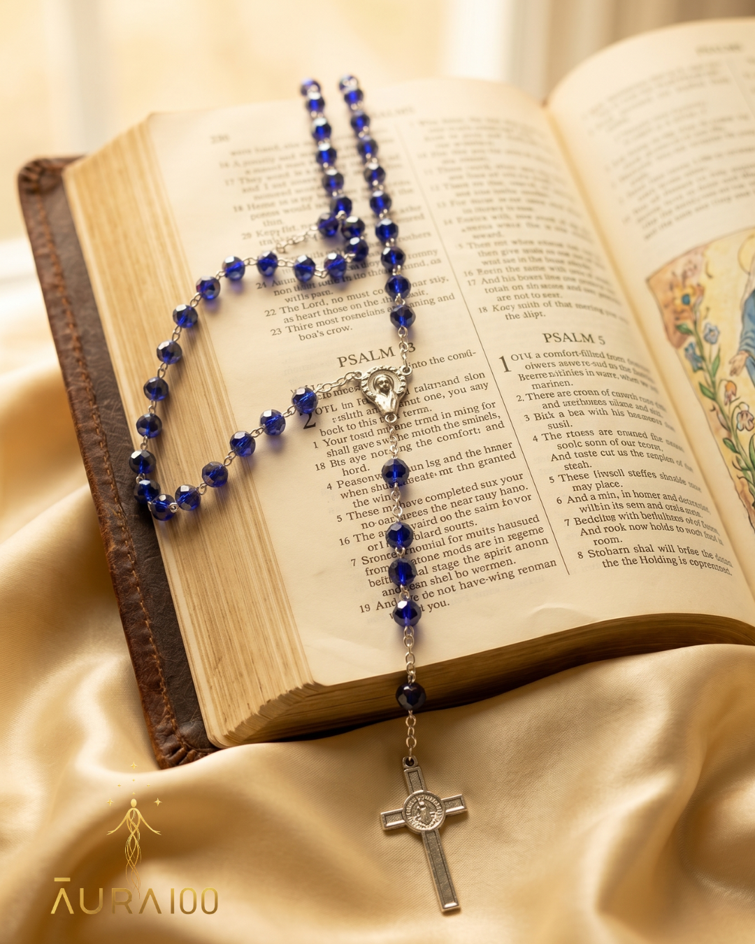 Royal Blue Faceted Crystal Rosary