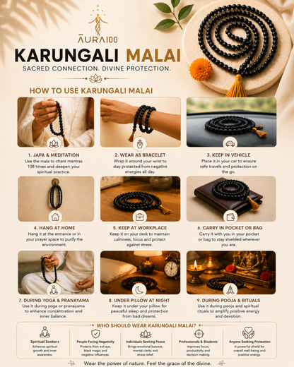 Authentic Ebony Wood Meditation Mala