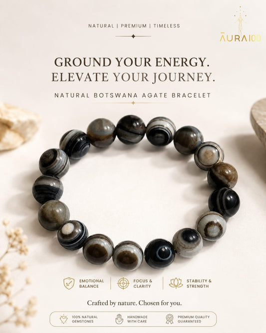 Natural Botswana Agate Gemstone Spiritual Healing Bracelet