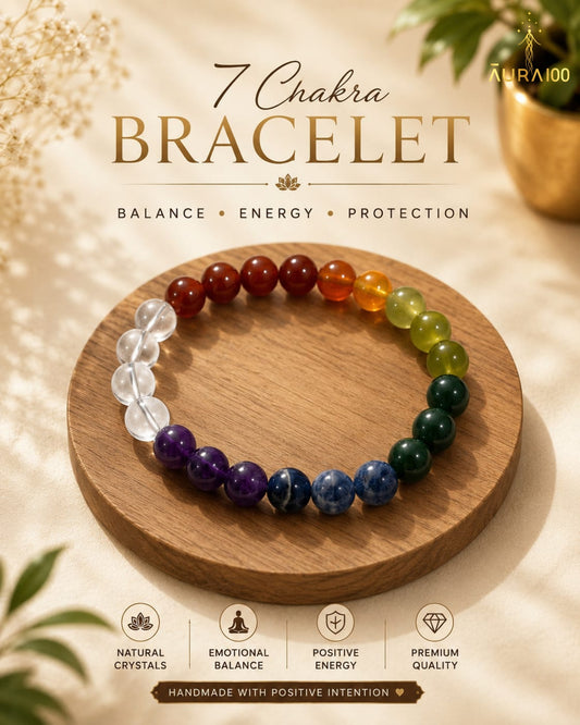 7 Chakra Natural Crystal Spiritual Healing Bracelet