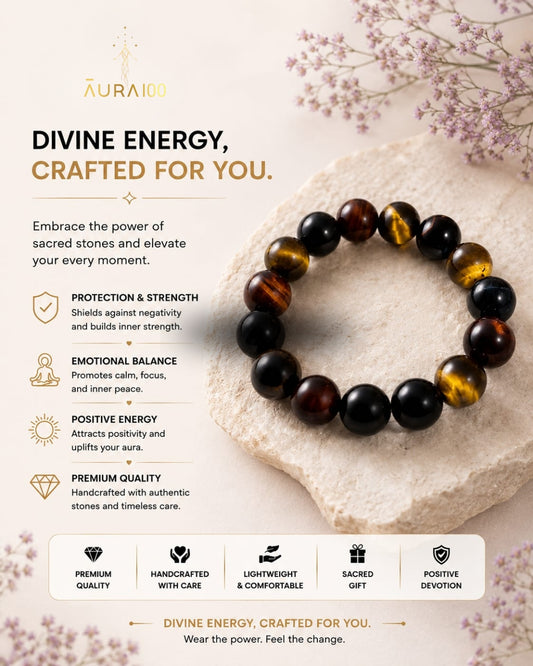 Triple Protection Natural Stone Spiritual Healing Bracelet
