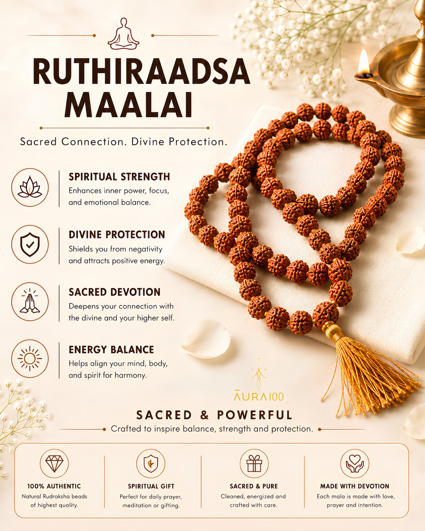Authentic Rudraksha Meditation Mala