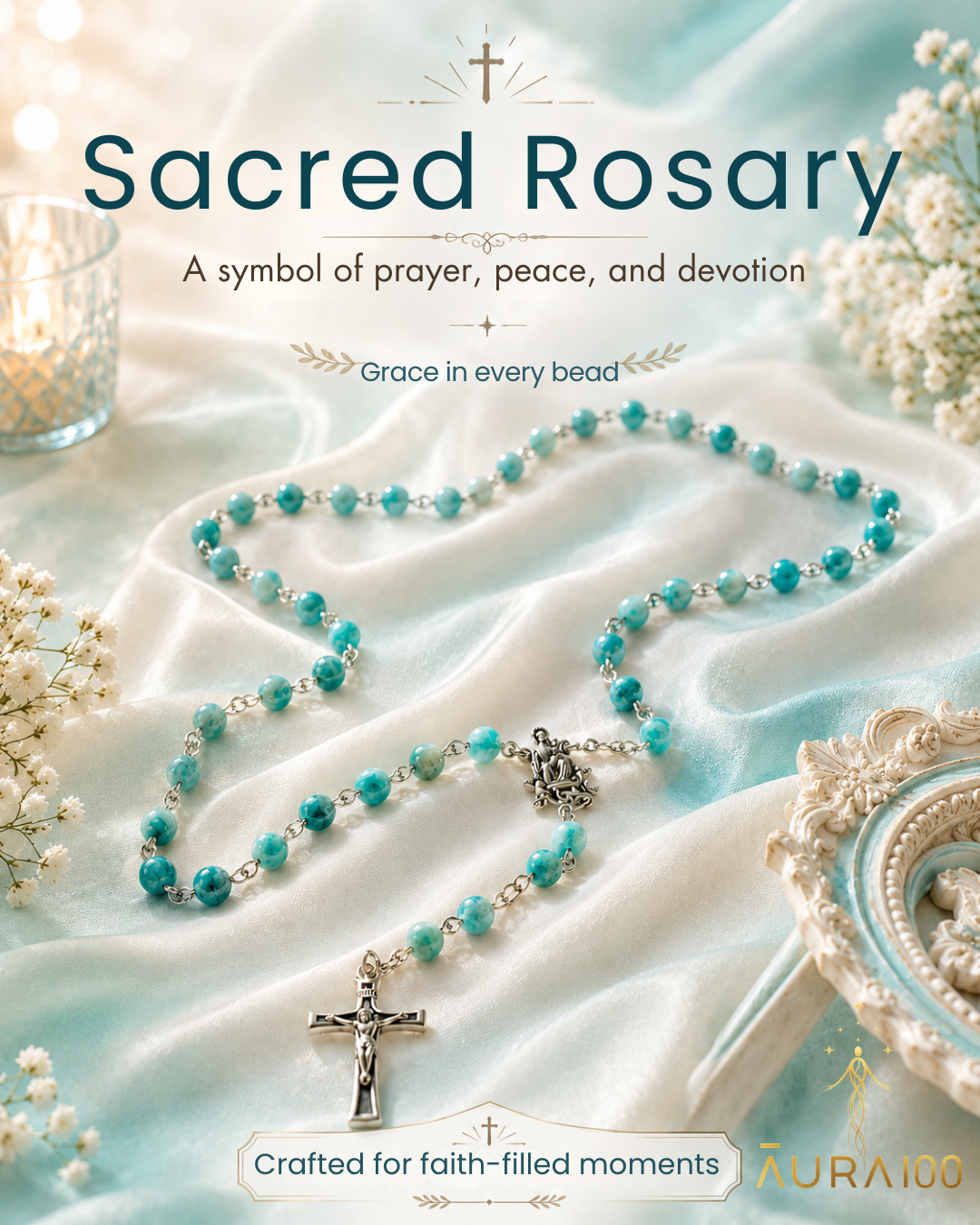 Amazonite Turquoise Natural Stone Rosary