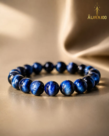 Blue Tiger’s Eye Natural Stone Spiritual Healing Bracelet