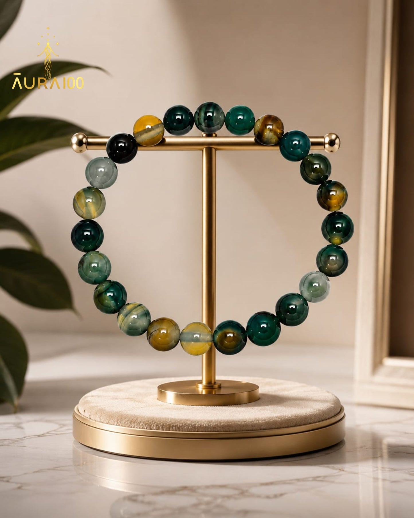 Peacock Agate Natural Stone Spiritual Healing Bracelet
