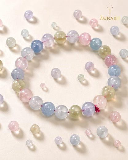 Premium Morganite Natural Stone Spiritual Healing Pastel Bracelet