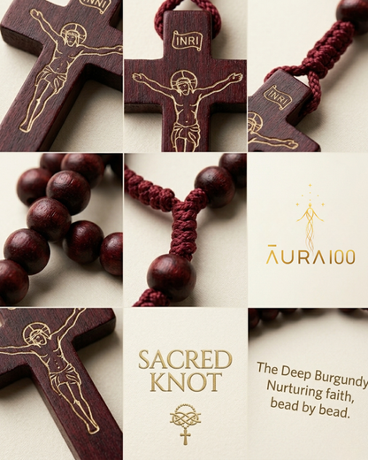 Deep Burgundy Wooden Rosary