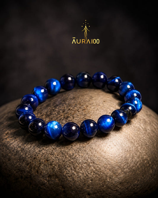 Blue Tiger’s Eye Natural Stone Spiritual Healing Bracelet