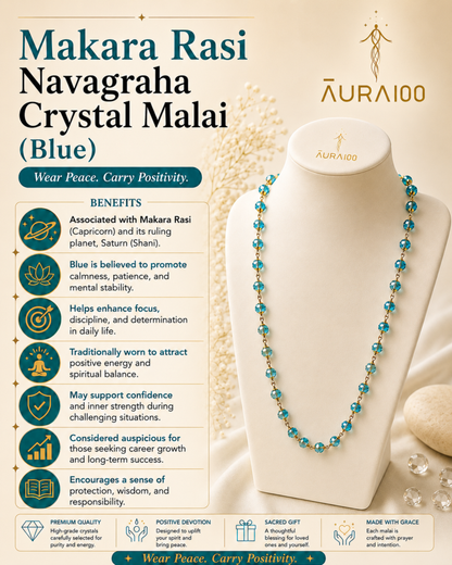 Premium Aquamarine Blue Crystal Spiritual Healing Necklace