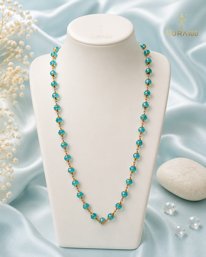 Premium Aquamarine Blue Crystal Spiritual Healing Necklace