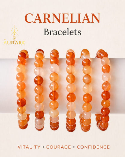 Carnelian Agate Natural Stone Spiritual Healing Bracelet