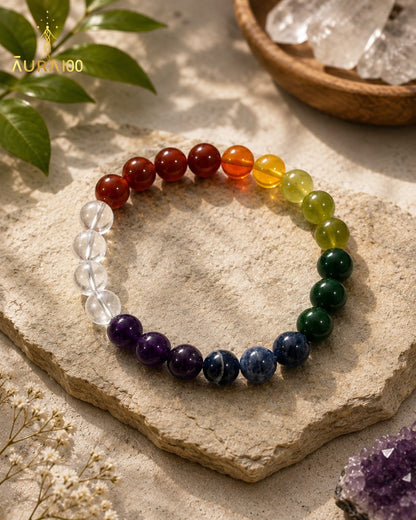 7 Chakra Natural Crystal Spiritual Healing Bracelet