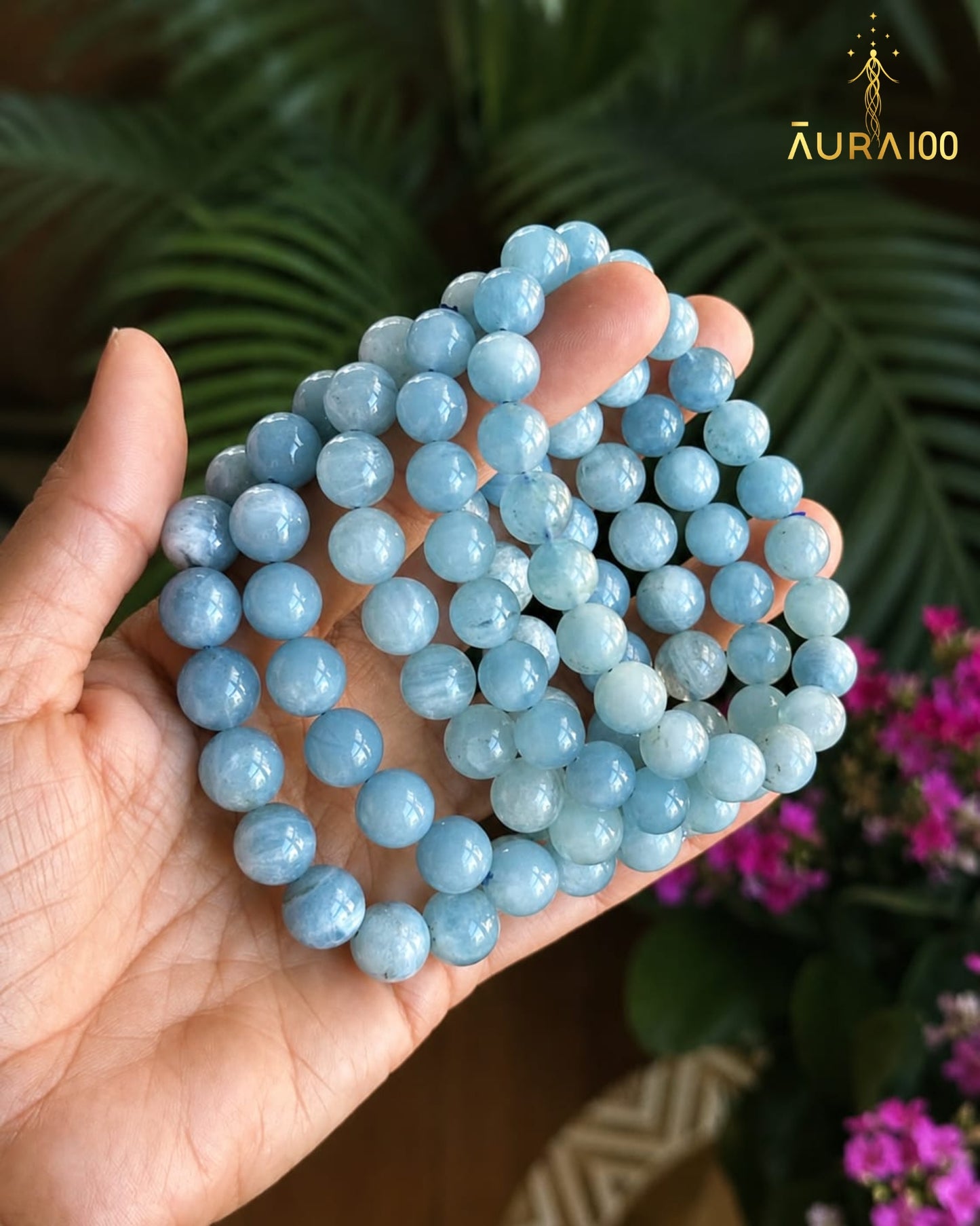 Premium Aquamarine Natural Stone Spiritual Healing Bracelet