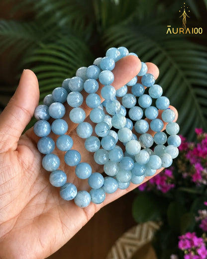 Premium Aquamarine Natural Stone Spiritual Healing Bracelet