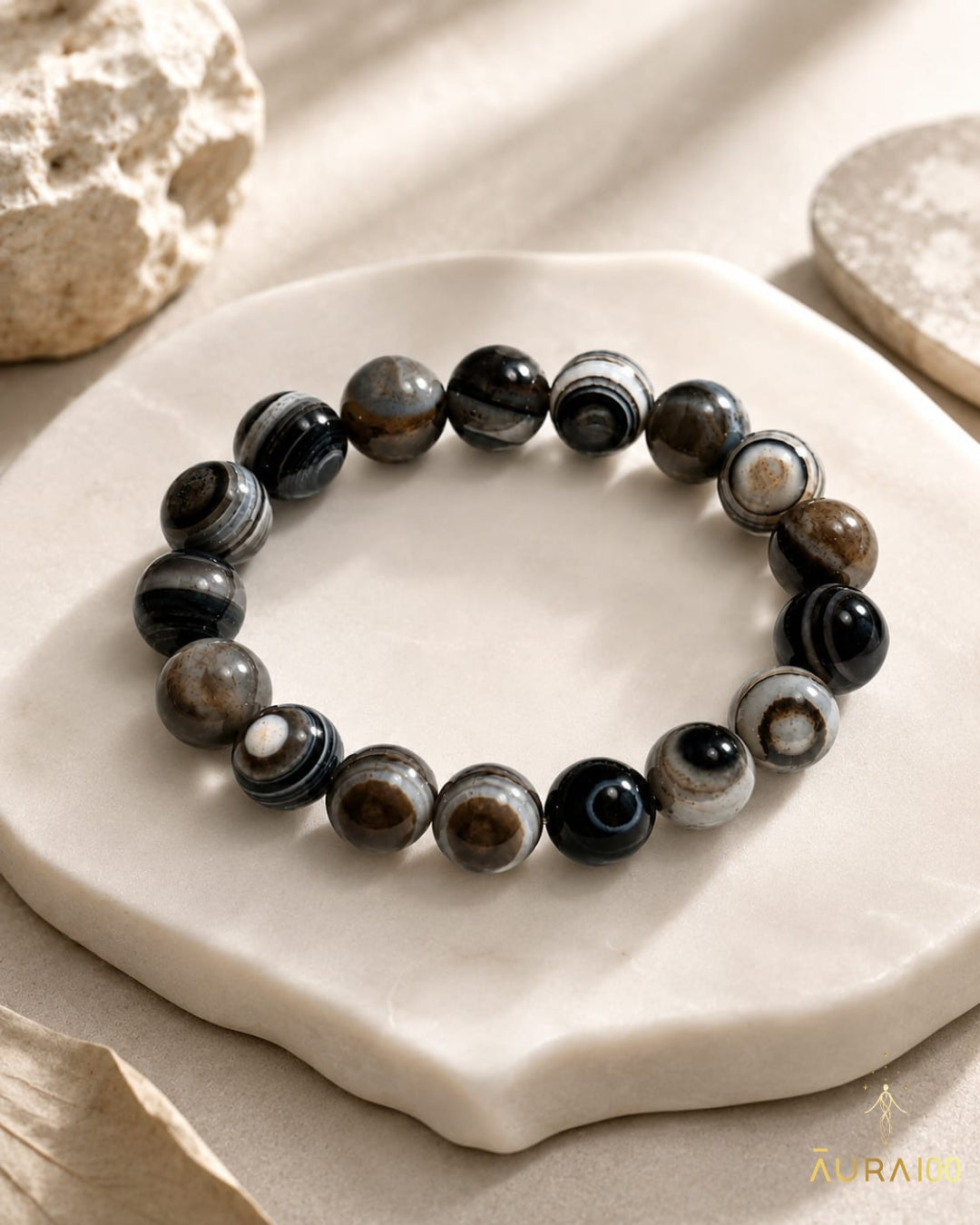 Natural Botswana Agate Gemstone Spiritual Healing Bracelet