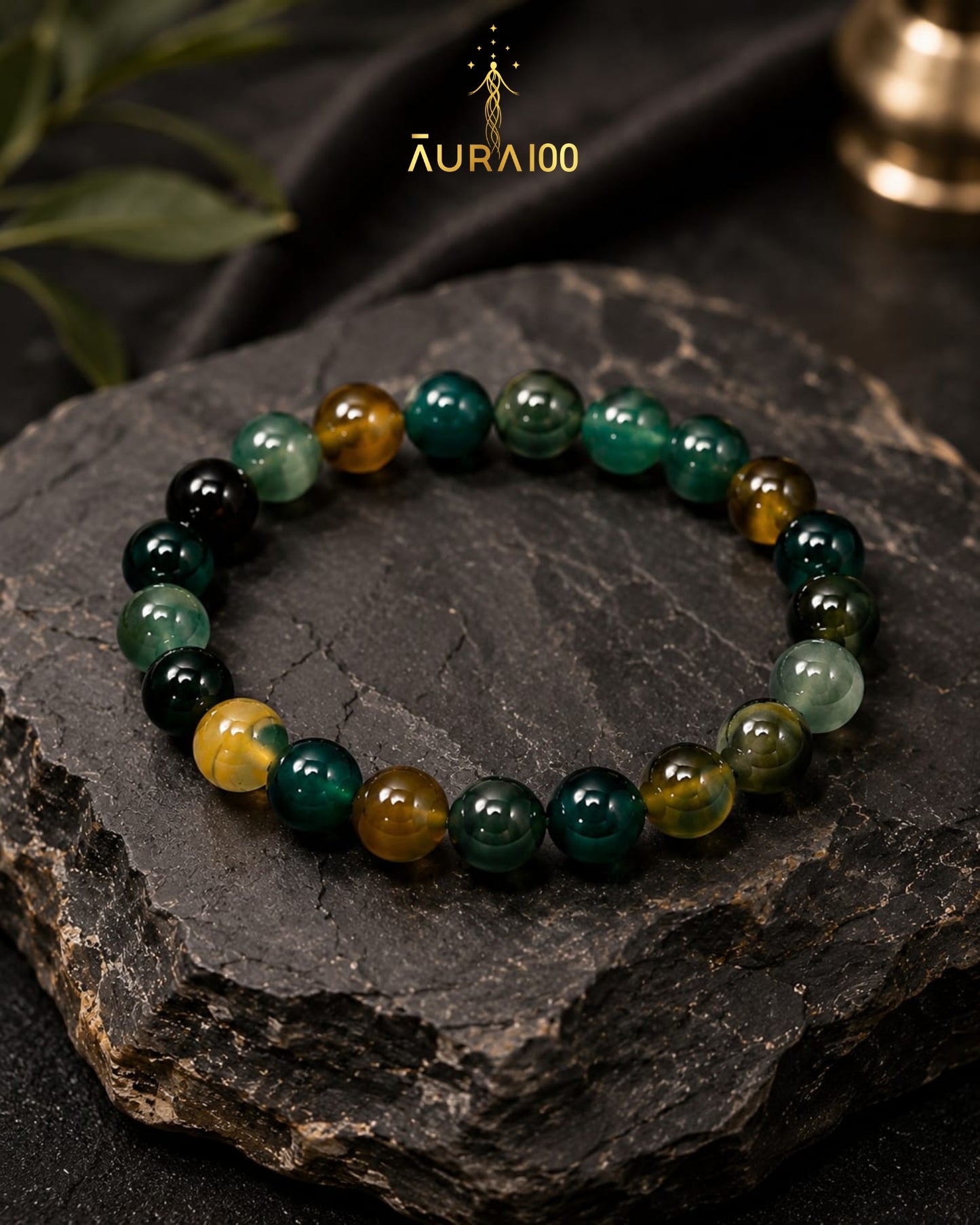 Peacock Agate Natural Stone Spiritual Healing Bracelet