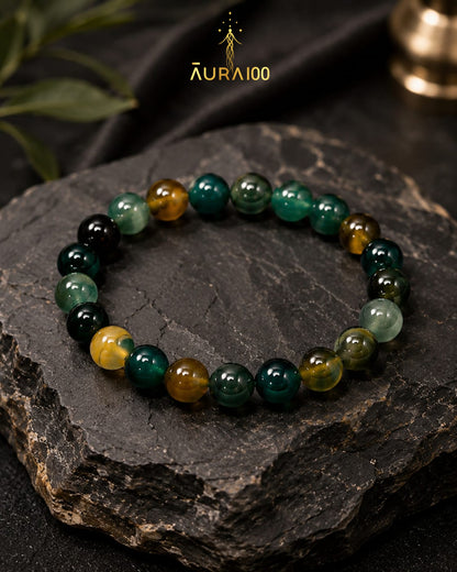 Peacock Agate Natural Stone Spiritual Healing Bracelet