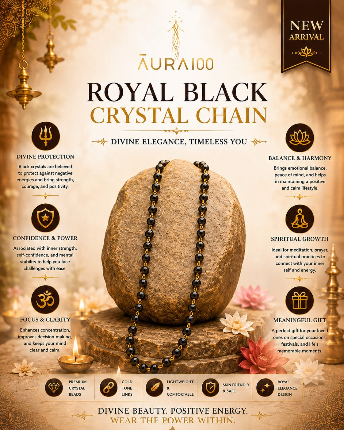 Obsidian Meditation Necklace