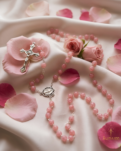 Rose Quartz Pink Crystal Rosary