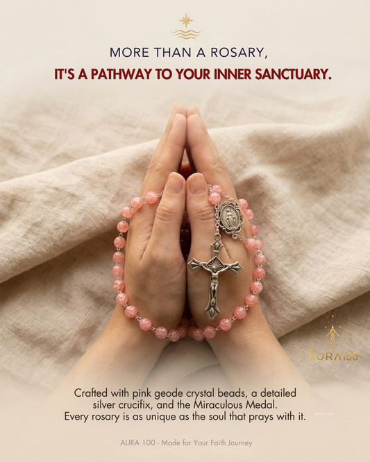 Rose Quartz Pink Crystal Rosary