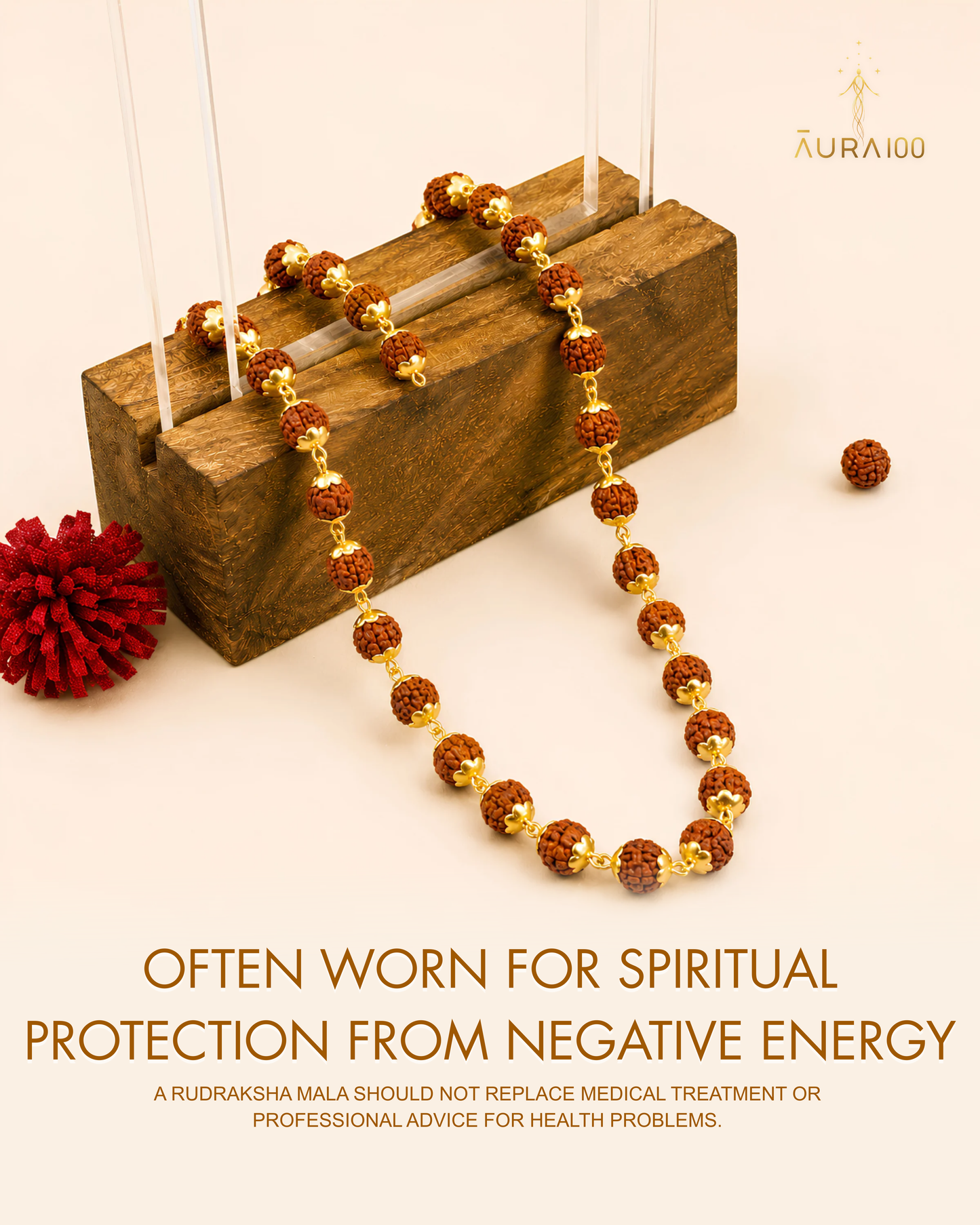Premium Gold-Plated Rudraksha Mala