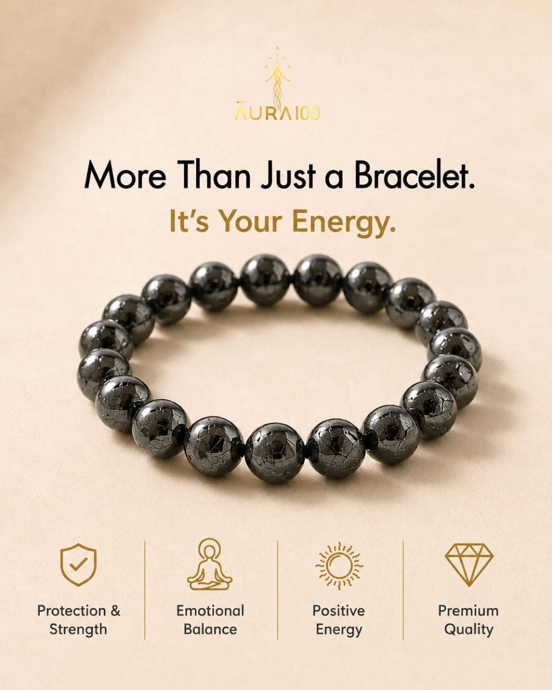 Black Obsidian Natural Stone Spiritual Healing Protection Bracelet