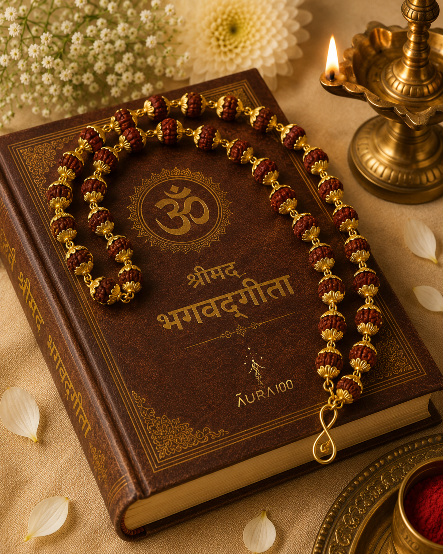 Premium Gold-Plated Rudraksha Mala