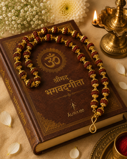 Premium Gold-Plated Rudraksha Mala