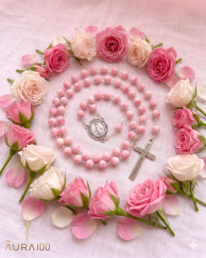 Soft Pink Marbled Rosary
