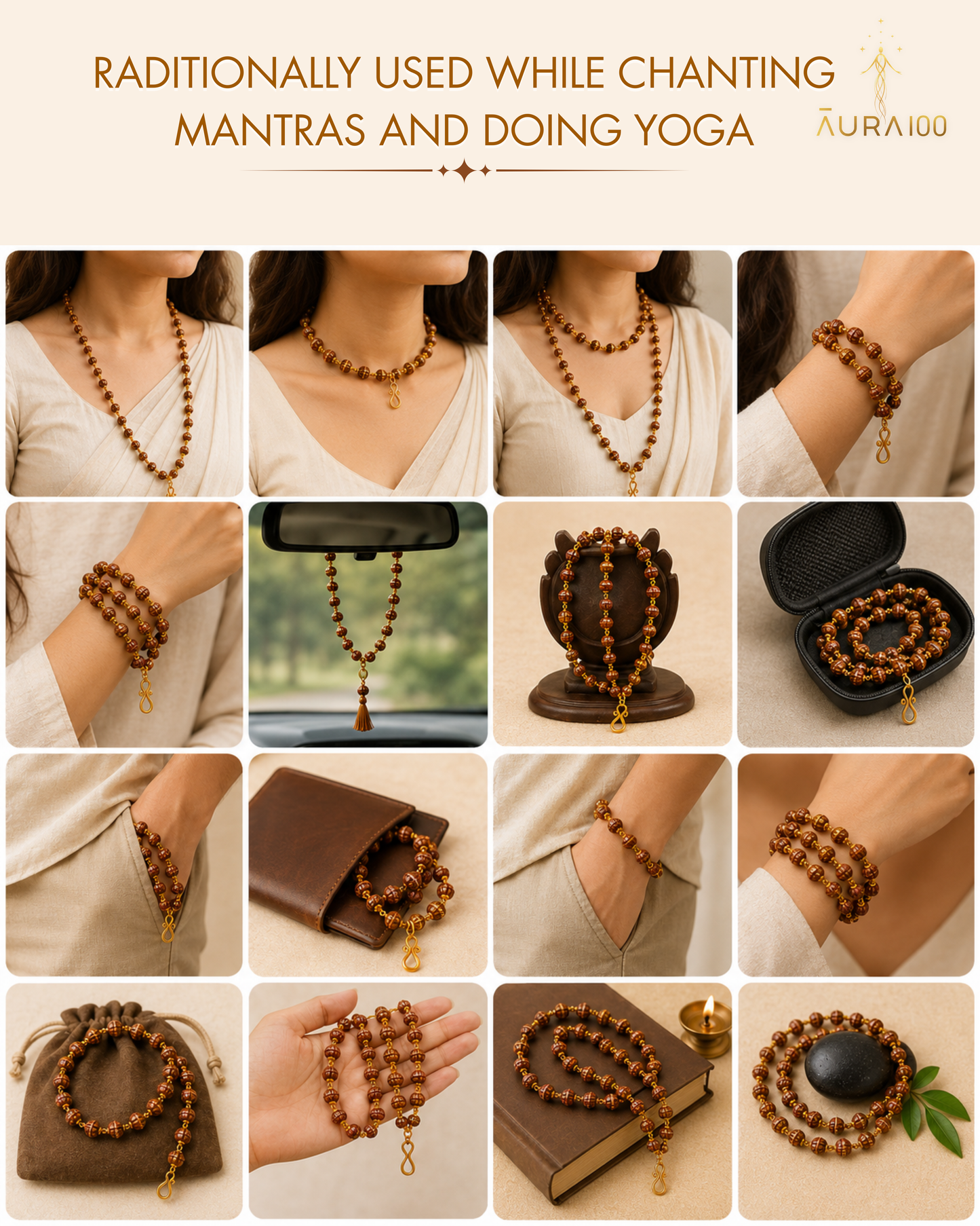 Premium Gold-Plated Rudraksha Mala