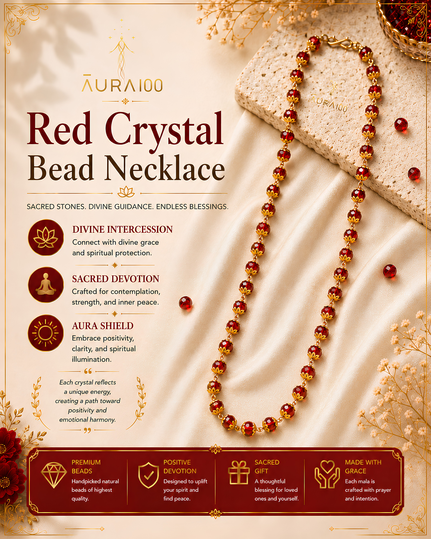 Sacral Red Crystal Necklace